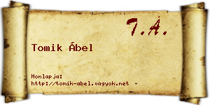Tomik Ábel névjegykártya