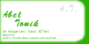 abel tomik business card
